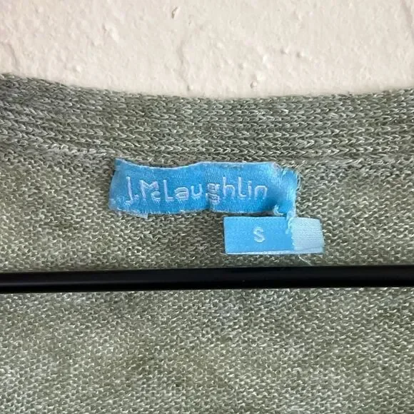 J. McLaughlin 100% Linen Alva Crew Neck Pullover Lightweight Sweater Small Green - Picture 5 of 7